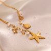 collier etoile de mer en acier inoxydable collier