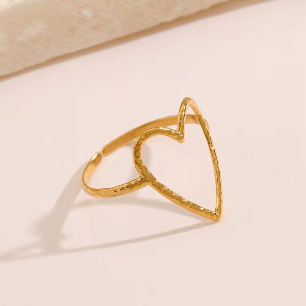 bague en coeur en acier inoxydable