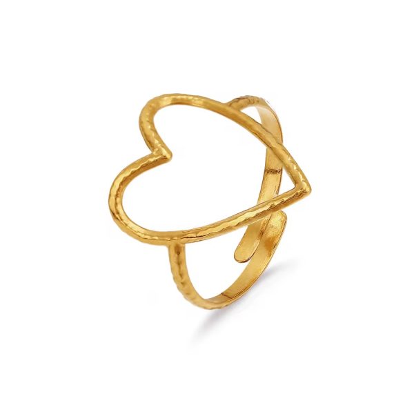 bague en coeur en acier inoxydable